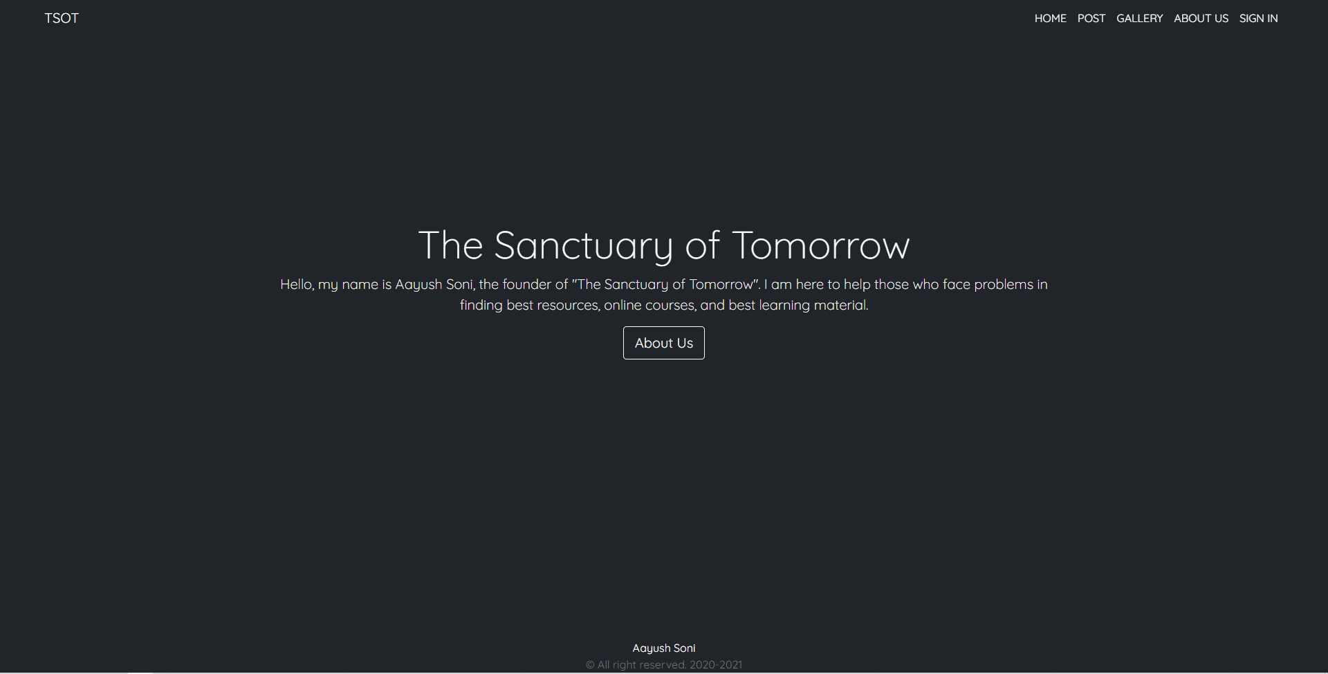 the Sanctuary of Tomorrow